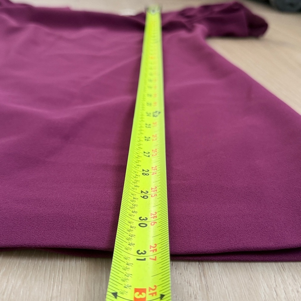 Alice + Olivia Hanita Purple Plum Puff Sleeve Dress Size 0 - Picture 6 of 8
